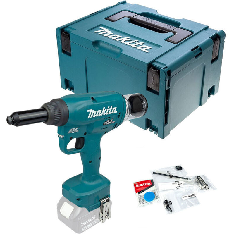 Riveteuse MAKITA 18V Li-Ion Ø6.4 mm - Sans batterie ni chargeur - DRV250ZJ