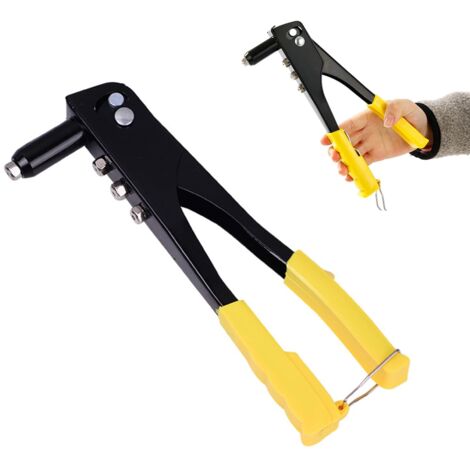 Riveteuse Manuelle, Pince à Riveter, Outil de Rivetage, Pince Rivet Aveugle, Convient pour Le Rivetage Dans La Construction, Les Automobiles, avec 4 Buses de Guidage(2,4 mm/3,2 mm/4,0 mm/4,8 mm)