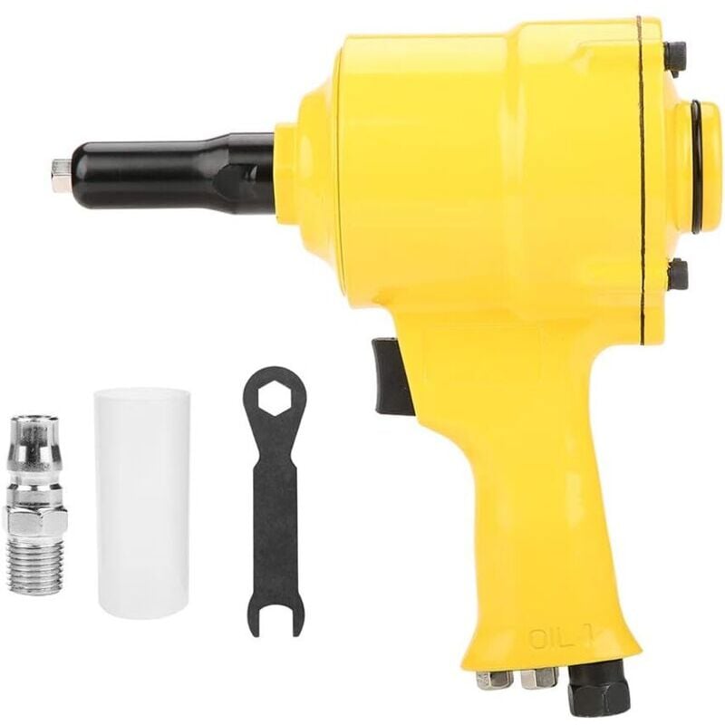 SNQ - Riveteuse pneumatique, Pistolet à rivets à poignée pistolet Outil de rivetage pneumatique 2,4-4,8 mm pour clou en aluminium/clou en acier