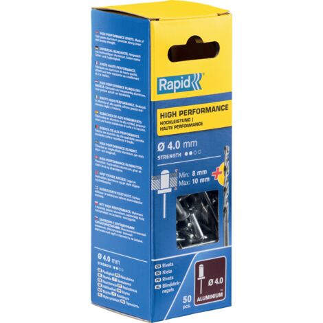 Rivets Aluminium 4x14mm Rapid Fixation Aluminium Robuste - Rapid