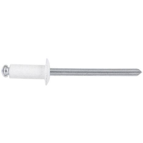Rivets ALX blancs tête ronde standard 4x20mm plage de serrage 14-16mm perçage 4,2mm blister de 50 pièces - DEGOMETAL