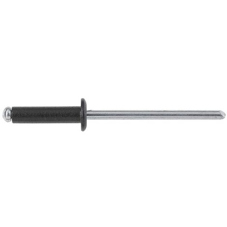 Rivets ALX noirs 9005 tête ronde standard 4x16mm plage de serrage 10-12mm perçage 4,2mm blister de 50 pièces - DEGOMETAL