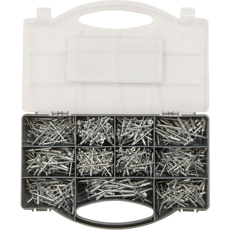 Silverline - Rivets pop aveugle assortis : 3.2 - 4 - 4.8 - 650 rivets