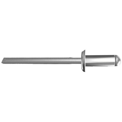 Rivets aveugles 611 tête plate corps alu tige acier zingué. d. 4.8 mm. long 25 mm. perçage 4.9 mm. boîte de 250 rivets - BOLLHOFF OTALU SA