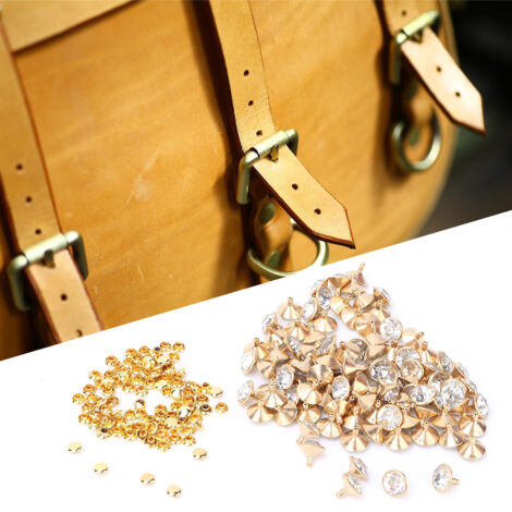 Rivets Cloutés 12mm Strass pour Créations Cuir DIY - Argenté