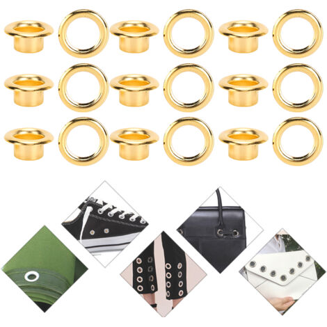 Rivets creux en laiton doré 6mm - 200 pièces pour fabrication de chaussures et accessoires en cuir DIY