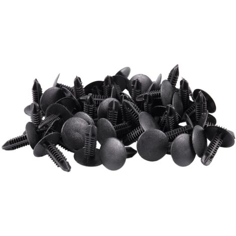 Rivets en plastique noir, diamètre du trou : 5 mm x 5 mm, clips de fixation, 48 pièces