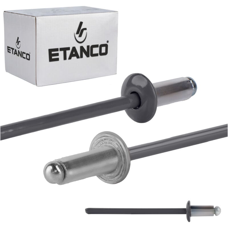 Rivets ouverts en aluminium 3,2x6mm RAL7016