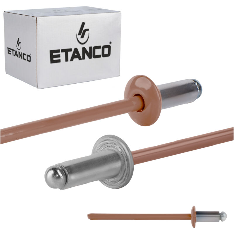 Rivets ouverts en aluminium 3,2x6mm RAL8004