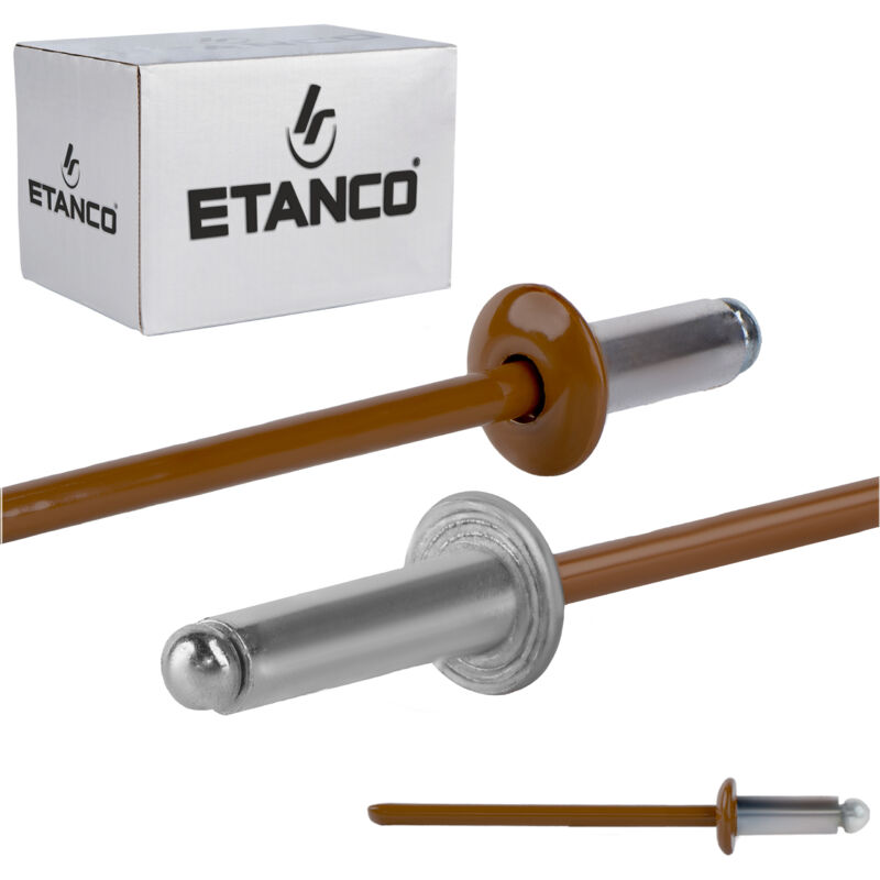 Rivets ouverts en aluminium 3,2x8mm RAL8003