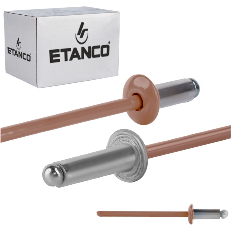 Rivets ouverts en aluminium 3,2x8mm RAL8004