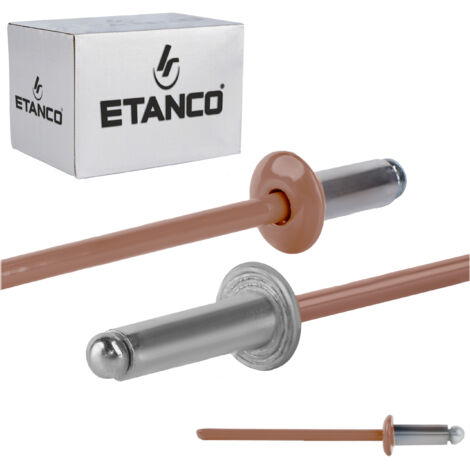Rivets ouverts en aluminium 3,2x8mm RAL8004