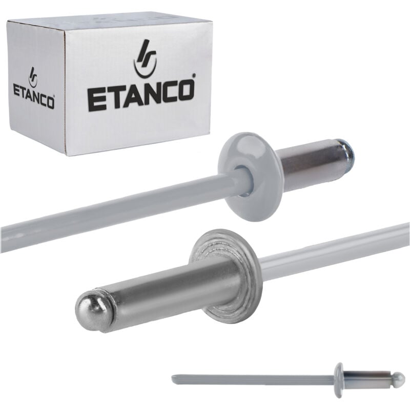 Rivets ouverts en aluminium 3,2x8mm RAL9006