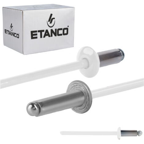 Rivets ouverts en aluminium 3,2x8mm RAL9010