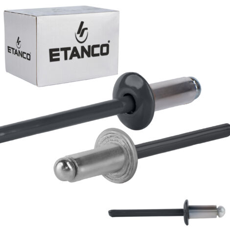 Rivets ouverts en aluminium 4,8x10mm RAL 7016
