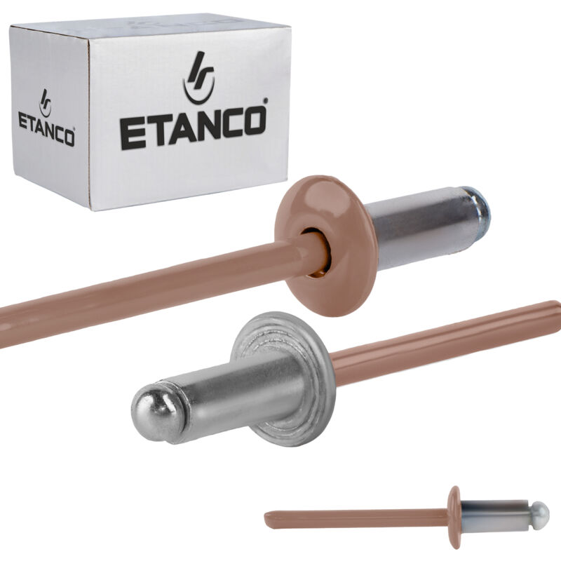 Rivets ouverts en aluminium 4,8x10mm RAL 8004