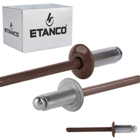 Rivets ouverts en aluminium 4,8x10mm RAL 8017