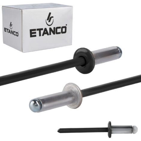 Rivets ouverts en aluminium 4,8x12mm RAL 9005