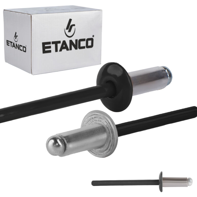 Rivets ouverts en aluminium 4x10mm RAL 9005