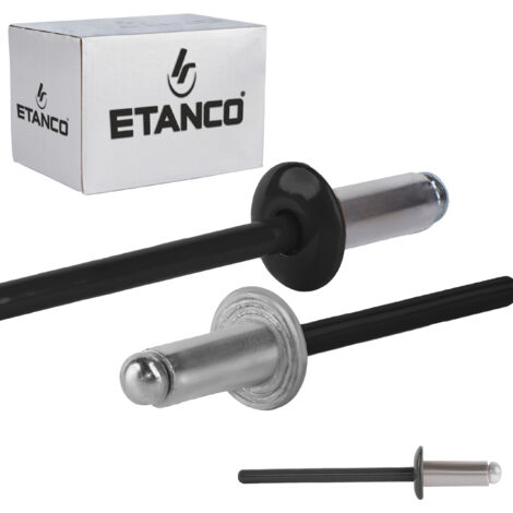 Rivets ouverts en aluminium 4x10mm RAL 9005