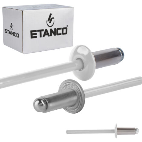 Rivets ouverts en aluminium 4x10mm RAL 9010