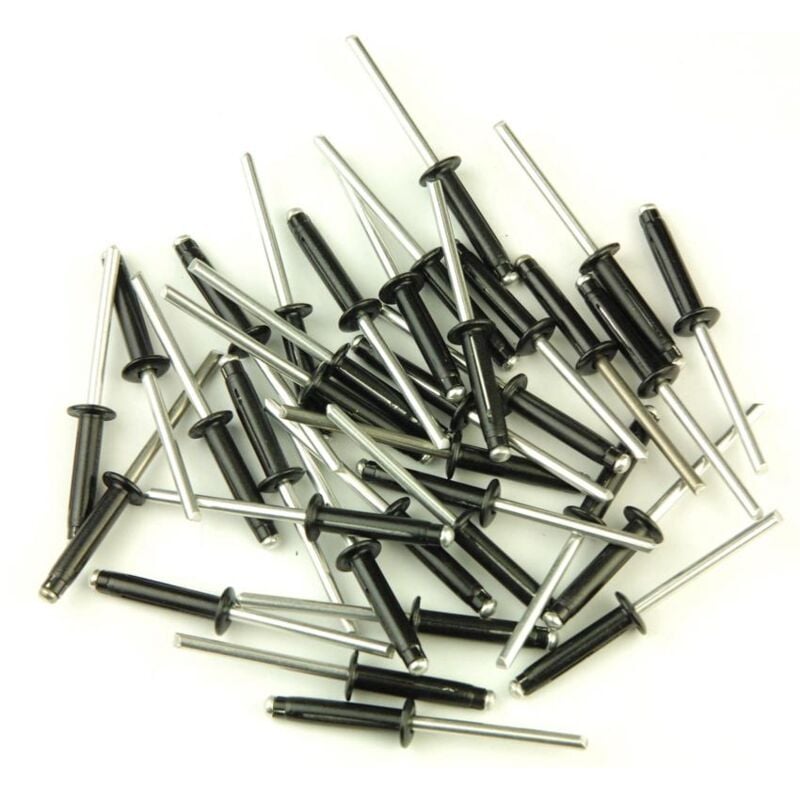 Oc-pro - Rivets trigrip de 4.8 x 22 noirs pour plaque mineralogique