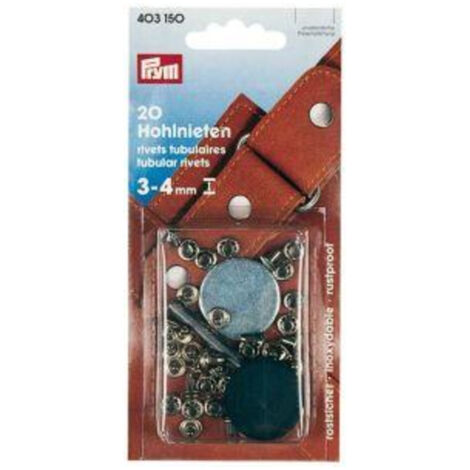 Rivets tubulaires pour épaisseur 3-4mm laiton argenté 7 mm (Par 5)