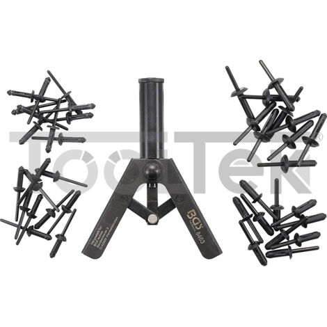 RIVETTATRICE + KIT RIVETTI IN PLASTICA 40pz 2-4,5mm BGS