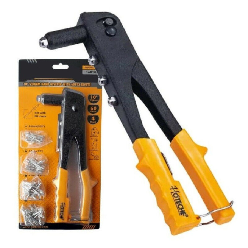 Rivettatrice Manuale 4 Testine 60 Pz Per Rivetti Da 2.4 3.2 4.0 4.8 A-160105 - - Trade Shop Traesio
