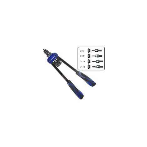 Rivettatrice professionale a doppia leva per rivetti / inserti filettati M6 / M8 / M10 / M12