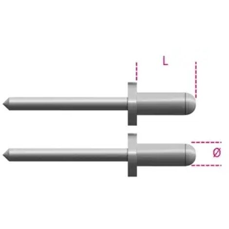 Rivetti alluminio beta 1741rv - 4,0x12