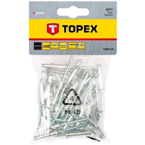 Rivetti Topex 43e509 alluminio 4.8x28mm 50 pezzi