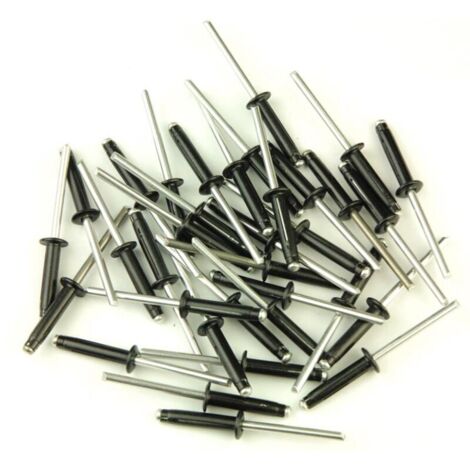 Rivetti Trigrip 4,8 mm x 22 mm neri – Alluminio per targhe – Confezione da 75 rivetti – Soluzione durevole ed esteticamente gradevole