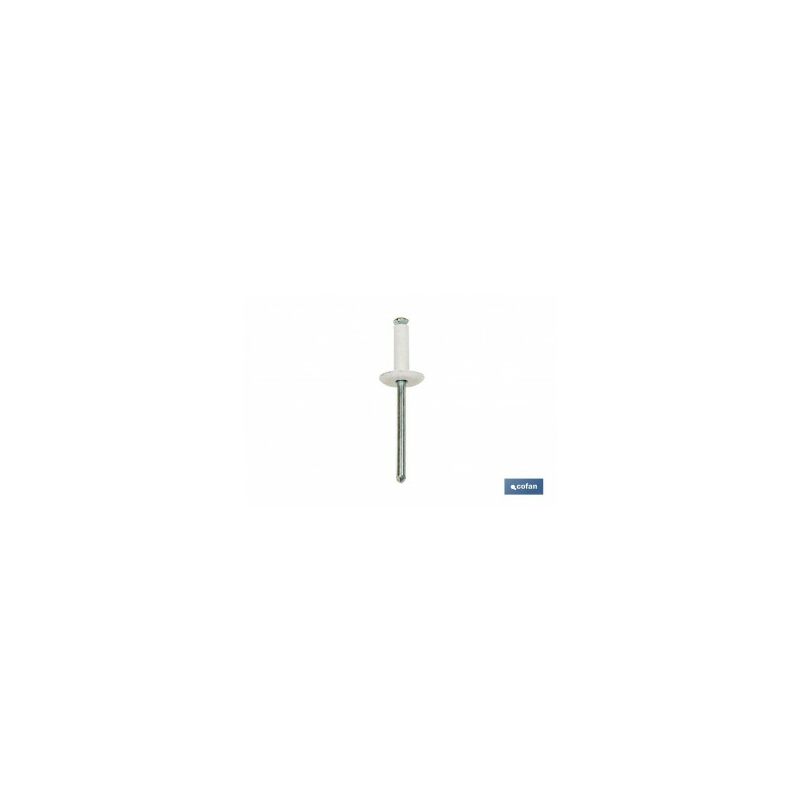 Remache flor cabeza ancha 4,8x16mm blanco