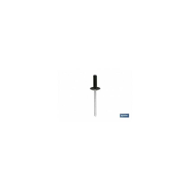 Remache de flor c. ancha negro 4.8x21mm