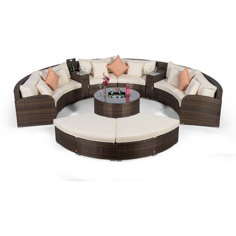 Coffee Table Cooler 1 Armrest Consoles Outdoor Furniture Covers Giardino Riviera 4 Seat Brown Poly Rattan Garden Furniture Set Rattan Patio Conservatory Furniture 6pc Curved Rattan Sofa Set Garden Furniture Sets