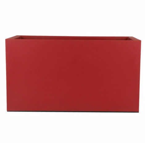 Jardinière rectangulaire en plastique rouge 80x40x40 cm – Capacité 59 litres – Protection UV – Compatible agriculture biologique – Riviera