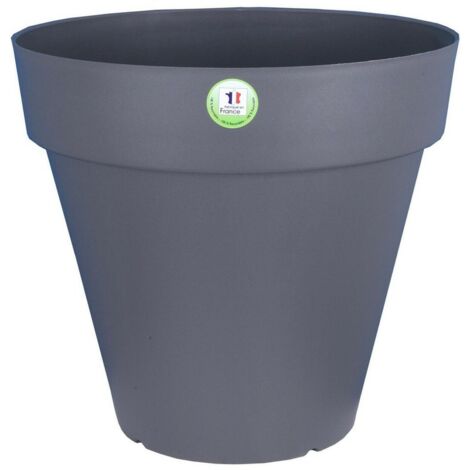 RIVIERA Maceta Soleilla - Redonda - Ø 39,2 x 35,8 cm - Gris con purpurina