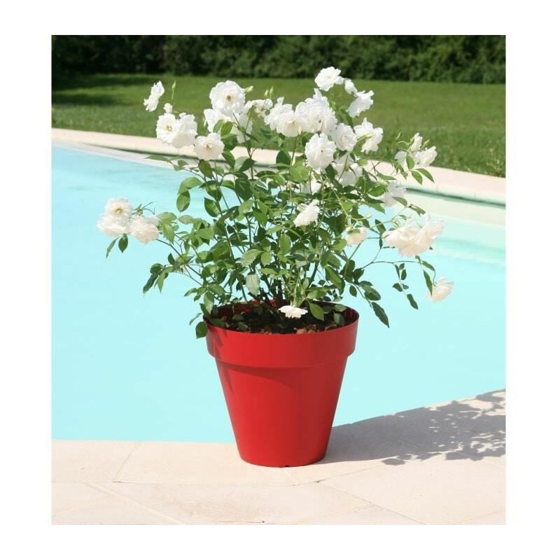 Pot de fleurs Soleilla -Rond - ш 39,2 x 35,8 cm - Rouge - Riviera