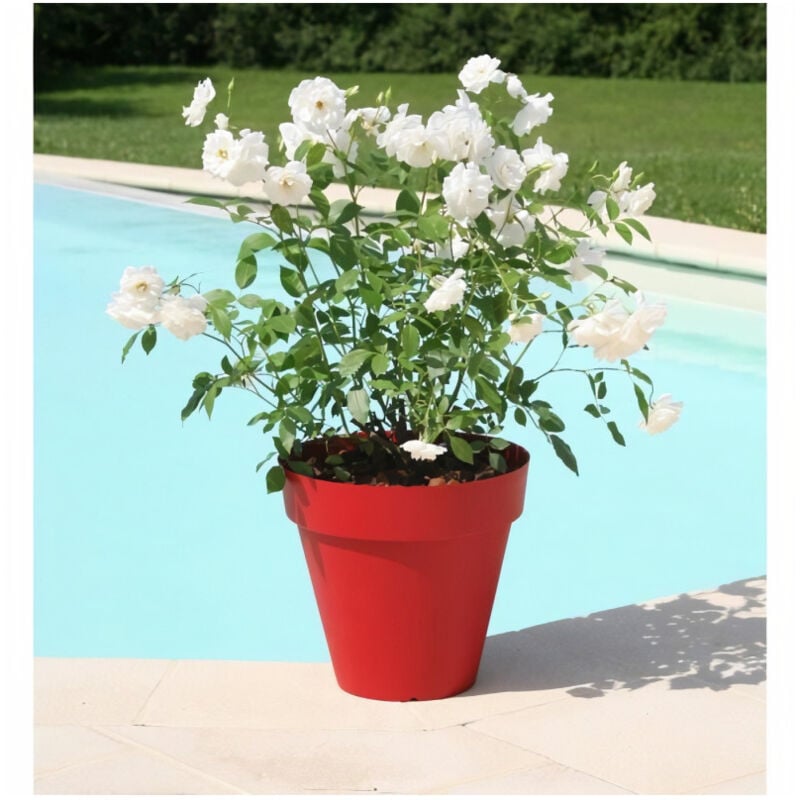 RIVIERA Pot de fleurs Soleilla - Rond - Ø 49 x 44,8 cm - Rouge