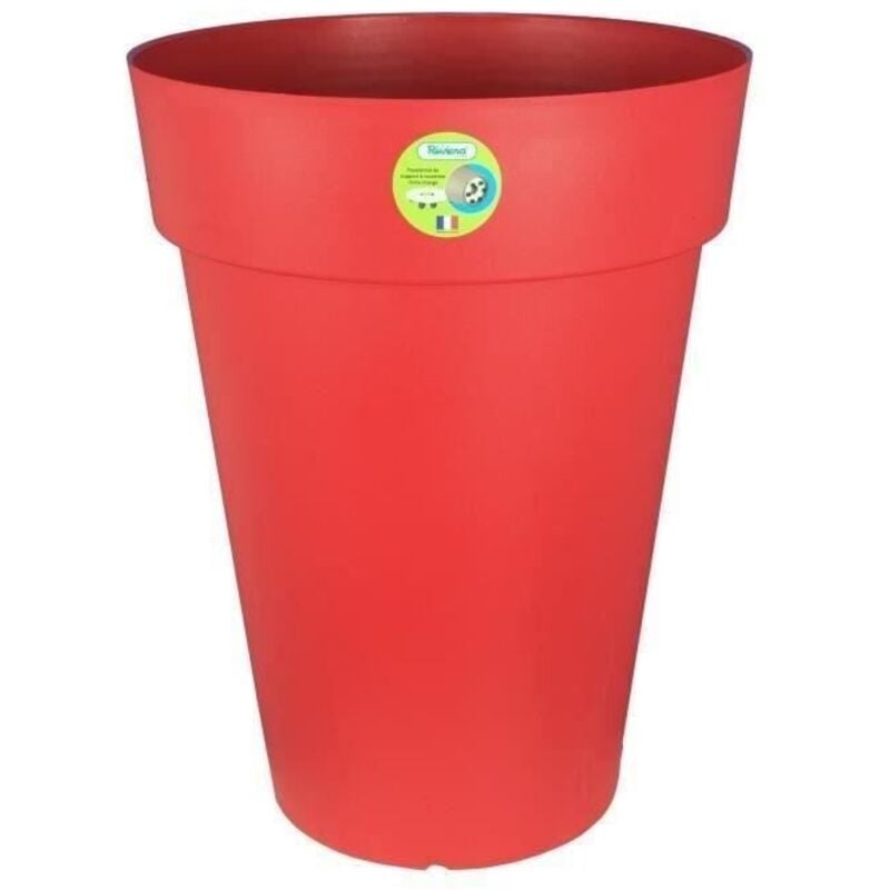 Pot de fleurs Soleilla - Rond - ø 50 x 66 cm - Rouge - Riviera