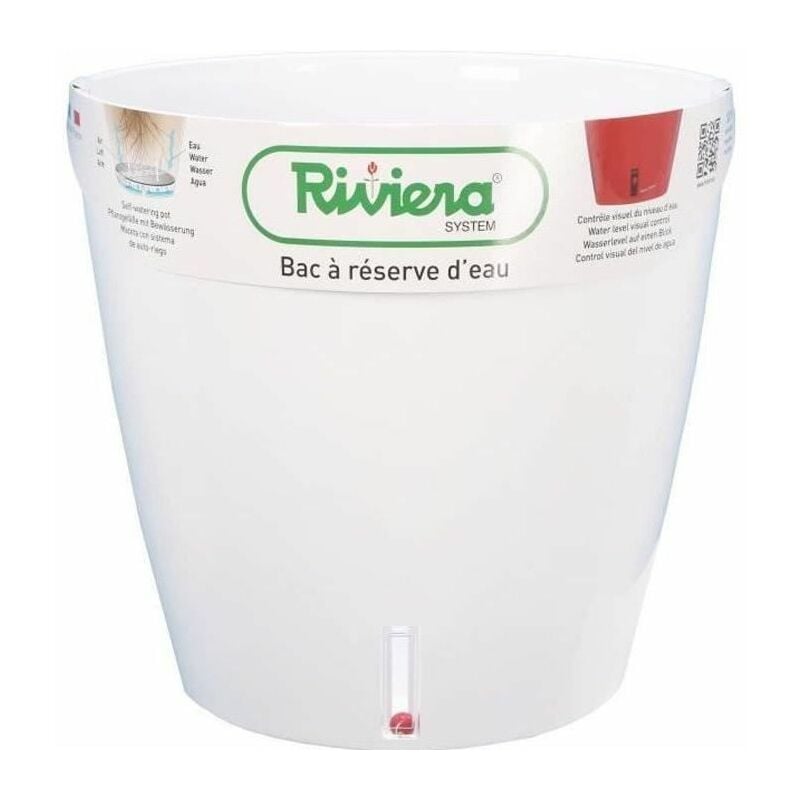 Riviera - Pot rond Eva New en plastique - ÿ 46 cm - 49 l - Blanc