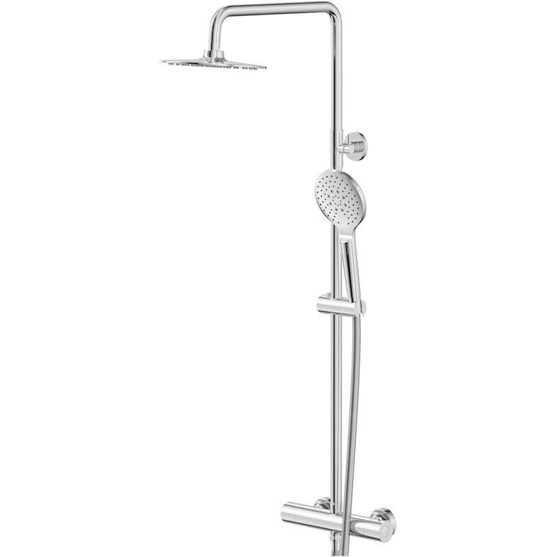 Riviera Round Thermostatic Rigid Riser and Handset Shower System - Wholesale Domestic