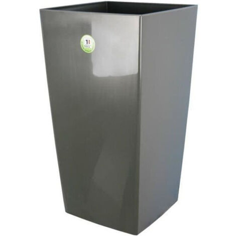 RIVIERA Vaso per fiori Nuance -Quadrato - 29 x 29 x H 52 cm - 32,6 L - Grigio glitter