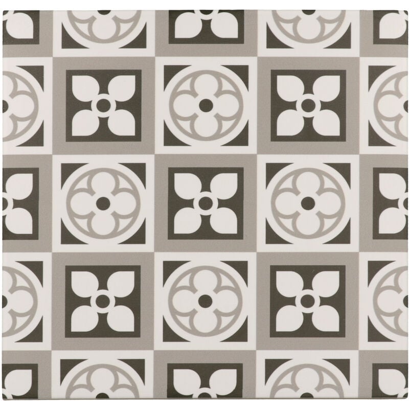 Carrelage sol / mur effet ciment à motif 20x20 cm rivoli - copenhagen GRIS(vendu par boite de 1m2)