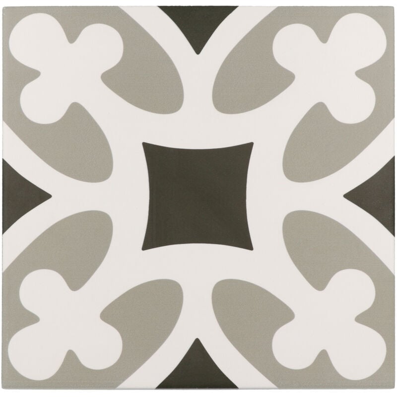 Carrelage sol / mur effet ciment à motif 20x20 cm RIVOLI - PLAZA GRIS(vendu par boite de 1m2)