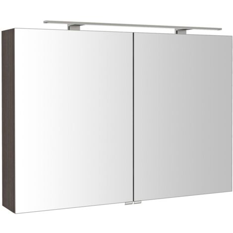 RIWA miroir armoire incl. Lumière LED, 101x70x17cm, Pine Rustic