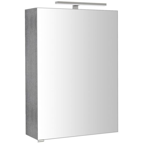 RIWA miroir armoire incl. Lumière LED, 50x70x17cm, chêne argenté