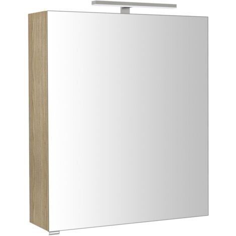 RIWA miroir armoire incl. Lumière LED, 60x70x17cm, Elm Bardini