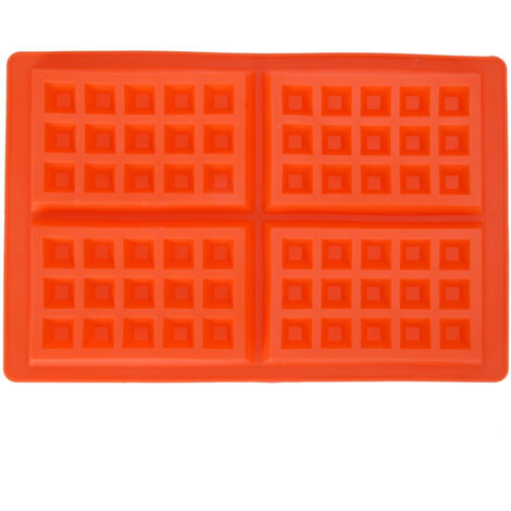 RIZGHWOY 5 Silikon-Waffelformen mit Mulde für Frühstück, Rot, ca. 18,5 x 1,5 cm, Quadratisch 28 x 18,4 x 1,5 cm für Mousse und Speisen
